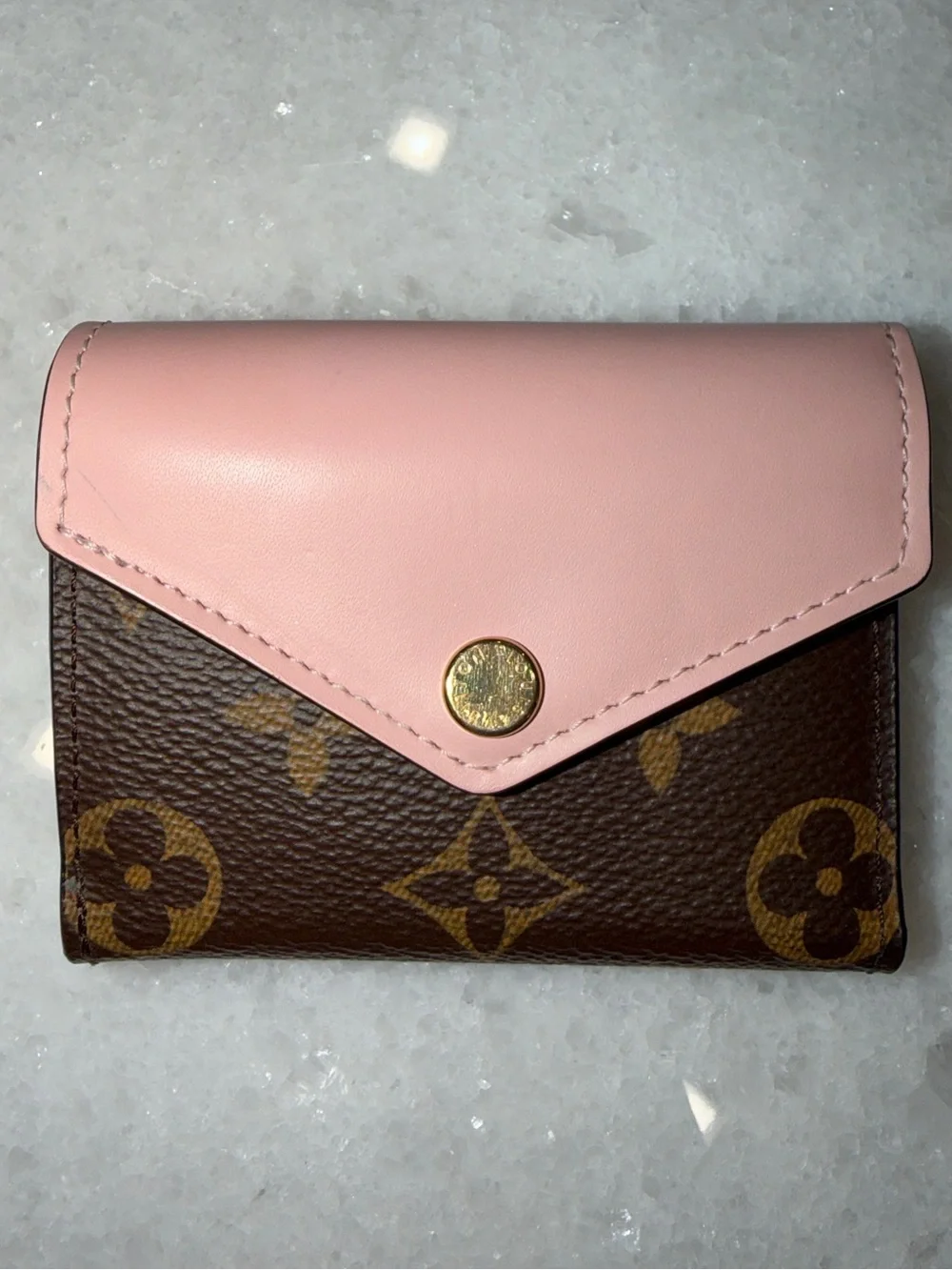 Louis Vuitton Pink and Brown Monogram Envelope Card Case
